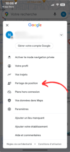 partage-position-réglage-google-maps