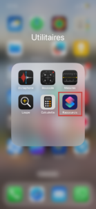 Raccourcis
Ouvrez l’application Raccourcis (Shortcuts) sur votre iPhone.